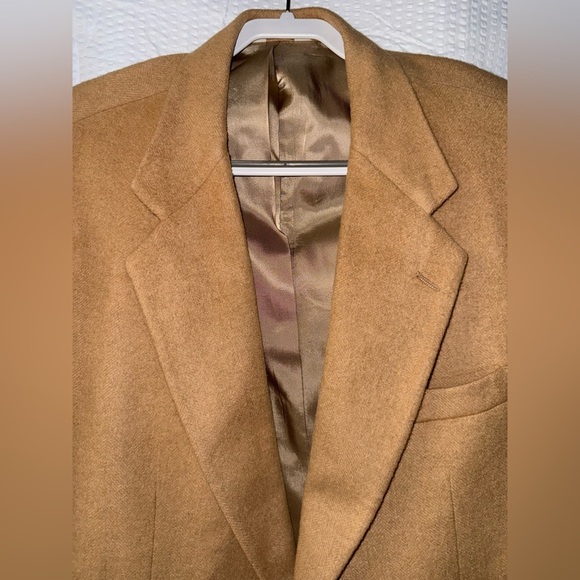 Hunt Valley Made In USA Men Suit Blazer 100% Camel Hair Size 44L - Picture 2 of 11